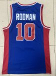 Maillot de Basket #10 Rodman Pistons M&N Bleu